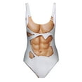 thumbnail image 3 of Alkepwun Women One Piece Swimsuits Funny 3D Printed Bathing Suit Fake Muscle Swimwear Hippie Beachwear Swimming Suit, 3 of 4