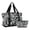 Deep Black and White, variant on Dry Wet Separated Sports Duffel Handbag Bags, Gym Crossbody Bag with Detachable Strap/Cosmetic Pouch, Blue Checkered Pattern