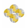 thumbnail image 7 of 13 Inch Round Placemats Set of 4, Yellow Abstract Non Slip Heat Insulation PP Table Mats, Grey Geometric Oil Painting Vintage Gradient Washable Place Mats for Kitchen Dining Party Table Decor, 7 of 7