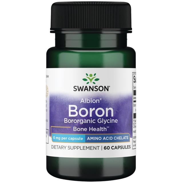 Suplemento Swanson: Boro y glicina bororgánica, 60 cápsulas, 6 mg