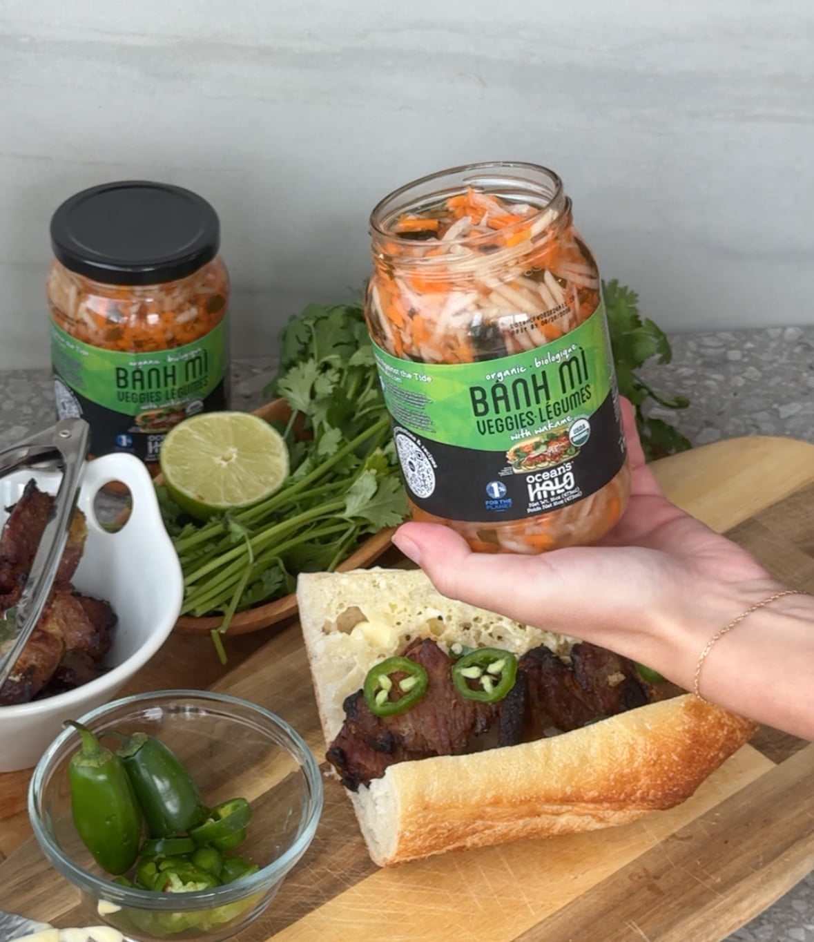 Ocean's Halo Organic Banh Mi Veggies, Crunchy Pickled Shredded Mixed Vegetables, Vegan, 16 oz.