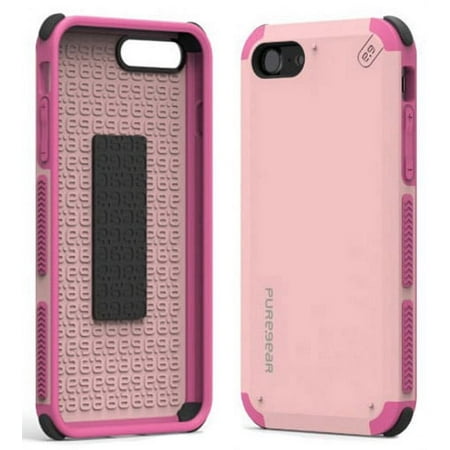 Case for iPhone 8 Plus, PureGear [Soft Pink] Dualtek Extreme Rugged Military Tested Cover for Apple iPhone 7 Plus, iPhone 8 Plus
