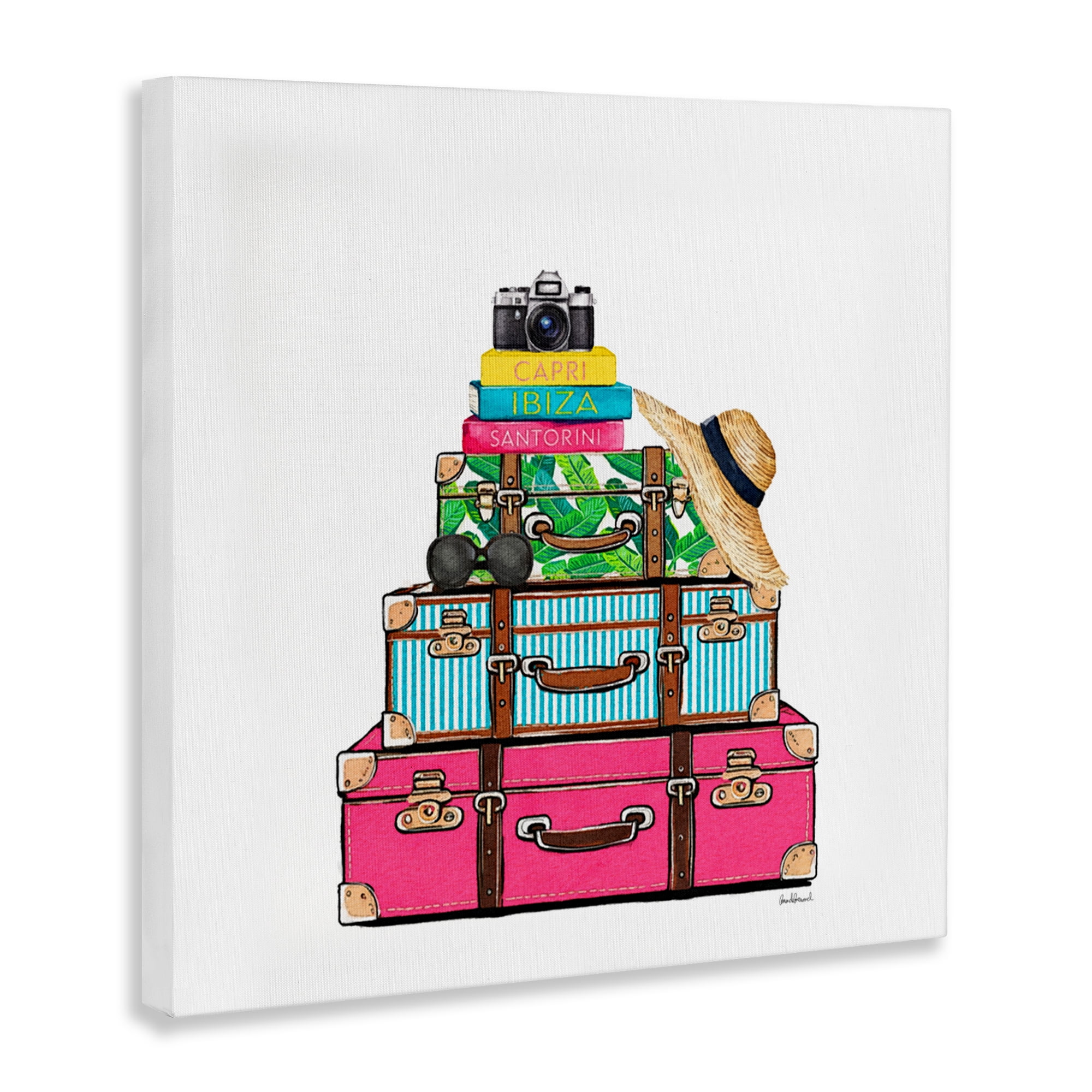 Stupell Industries Glam Travel Suitcases Canvas Wall Art, design by Amanda Greenwood
