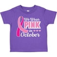 thumbnail image 3 of Inktastic Breast Cancer Awareness We Wear Pink in October Girls Toddler T-Shirt, 3 of 5