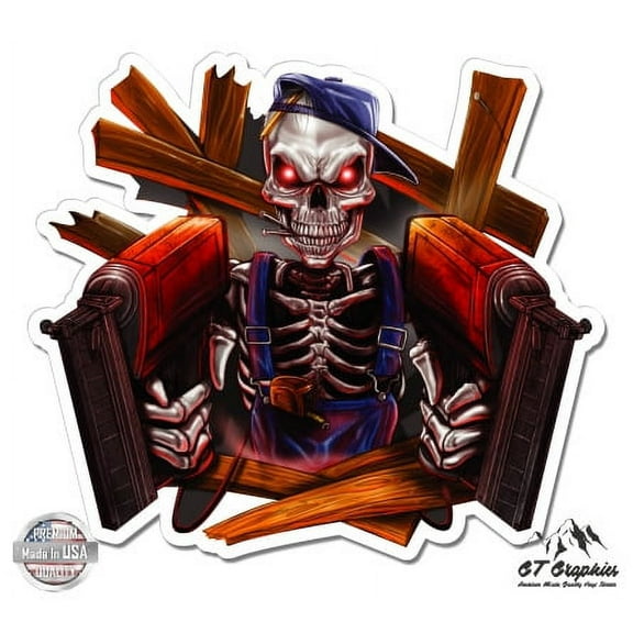 Skull Oozi - 3" Vinyl Sticker - For Car Laptop I-Pad Phone Helmet Hard Hat - Waterproof Decal