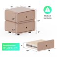 thumbnail image 6 of FINE MAKER Modern Minimalist Bedroom Nightstand, Swivel Double Drawer Creative Design Side Table, 6 of 8