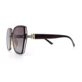thumbnail image 6 of Womens Luxe Rhinestone Jewel Hinge Oversized Rimless Butterfly Sunglasses Brown - Brown Black, 6 of 8