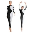 thumbnail image 3 of zdhoor Women's Contrast Color Gymnastics Unitard One Piece Dance Bodysuits Ballet Leotards Skating White L, 3 of 4