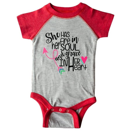 

Inktastic She Has Fire In Her Soul and Grace In Her Heart Gift Baby Boy or Baby Girl Bodysuit
