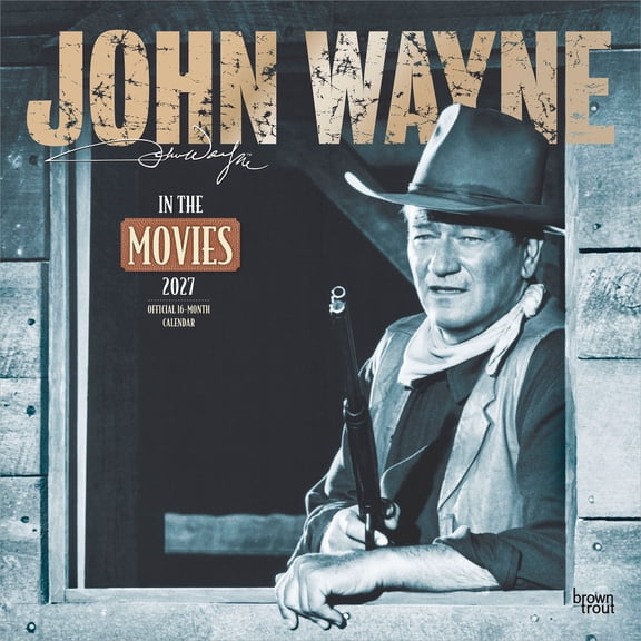 John Wayne in the Movies OFFICIAL 2027 12x24" (Hanging) Wall Calendar | Plastic-Free