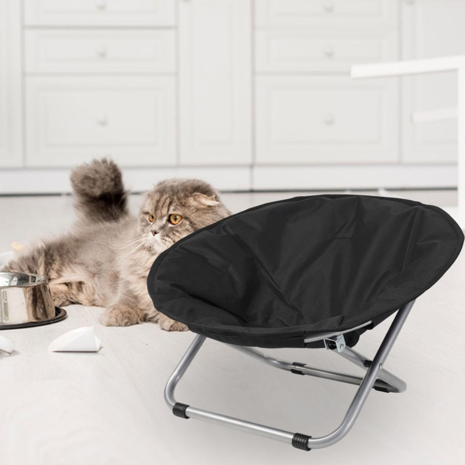 Bvdfgk Elevated Cat Bed Foldable Elevated Dog Bed Pet Furniture Adjustable Height Metal Black