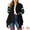 Black, variant on Plus Size Striped Open Front Knit Cardigan Sweaters Shrugs 1X Black