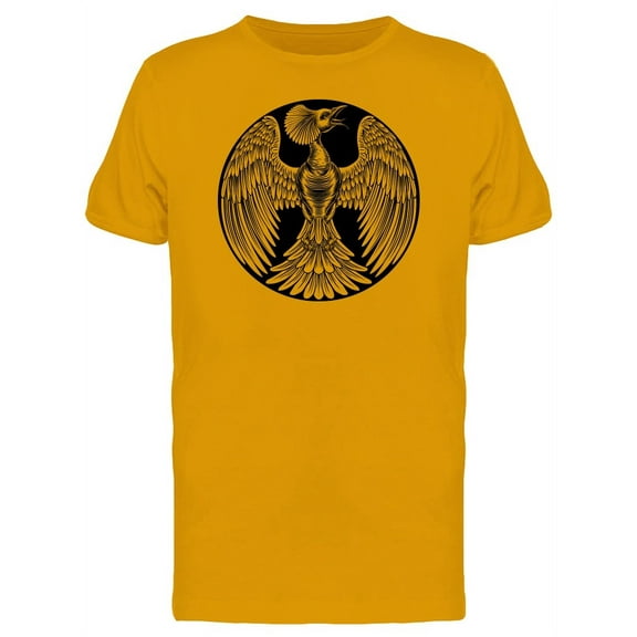 Circular Phoenix Fire Bird T-Shirt Men -Image by Shutterstock, Male XX-Large