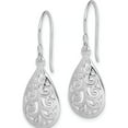 thumbnail image 2 of Sterling Silver Rhodium-Plated Filigree Teardrop Dangle Earrings (33 X 11) Made In China qe15190, 2 of 4