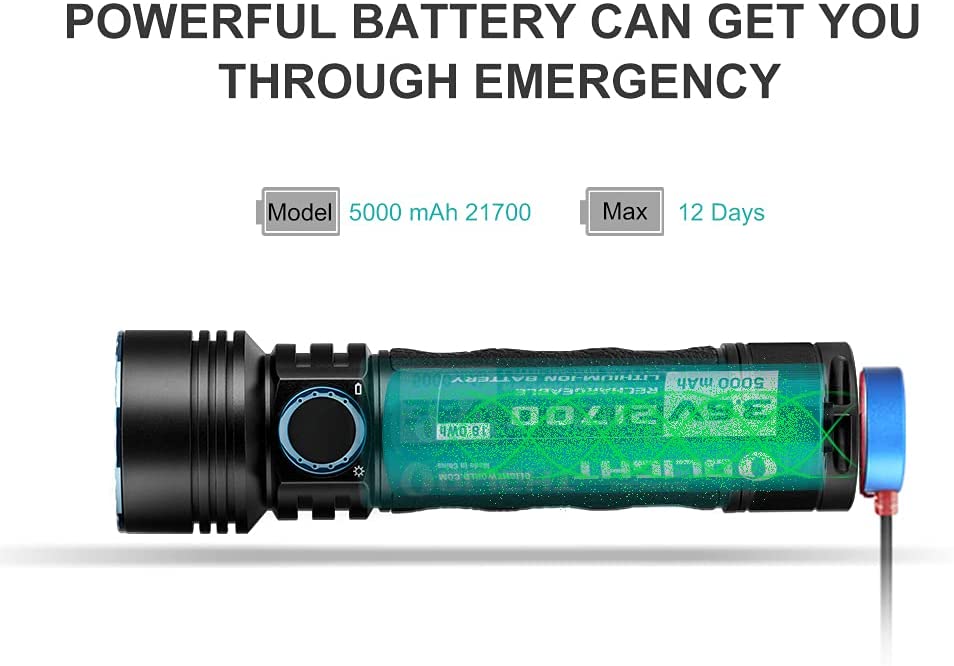 OLIGHT Seeker 3 Pro 3200 Lumens High Performance CW LED Side Switch Rechargeable Tactical Flashlight - image 2 of 9