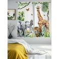 thumbnail image 2 of Tropical Animals Sheer Curtains for Living Room Bedroom Summer Palm Leaves Watercolor Sheer Curtains 72 Inch Long 2 Panels Set Light Filtering Curtain Window Treatments Drapes for Dining Room, 2 of 6