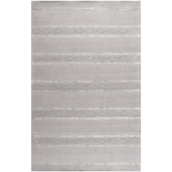 Soho Light Grey Square Rug-Color:Light Grey,Shape:Medium Rectangle,Size:5' x 8'