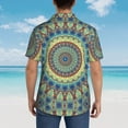 thumbnail image 6 of Balery Round Mandala1 Print Men's Hawaiian Shirts Short Sleeve Beach Shirt Relaxed Fit Vacation Button Down Shirts-XX-Large, 6 of 9