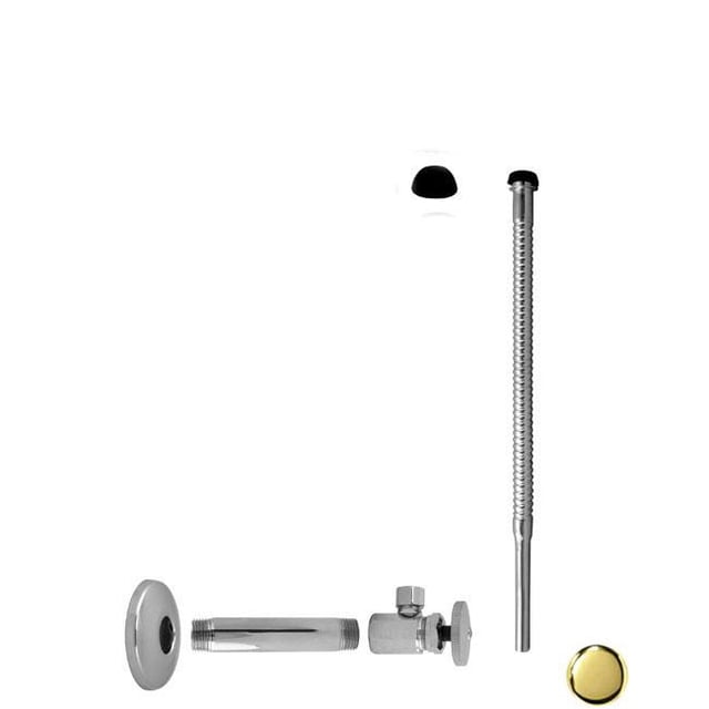 Westbrass D103K12-01.5 in. IPS X.38 in. x 12 in. Poignée Ronde Ondulée Riser Kit - PVD Laiton Poli