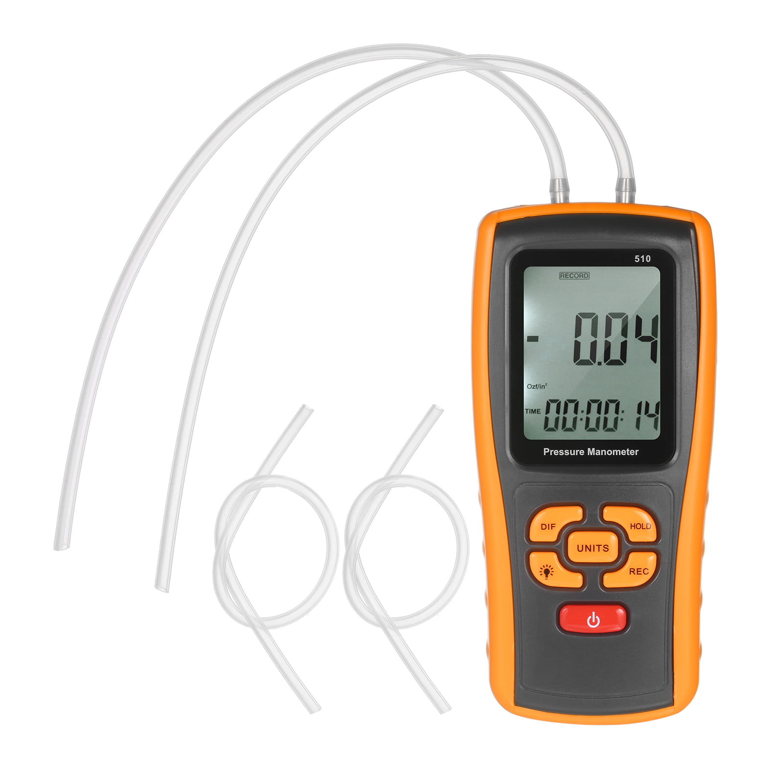 34kpa Digital Manometer Air Pressure Meter Pressure Gauges Differential Gauge Kit Data Hold