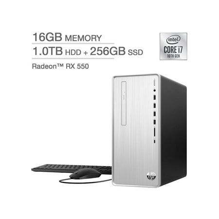 HP Pavilion Desktop - 10th Gen Intel Core i7-10700F - Radeon RX 550 TP01-1137c PC Computer 16GB RAM 1TB + 256GB SSD