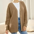thumbnail image 2 of Women‘s Cardigan Sweaters 2023 Fall Open Front Oversized Button V Neck Loose Soft Knit Outwear, 2 of 8