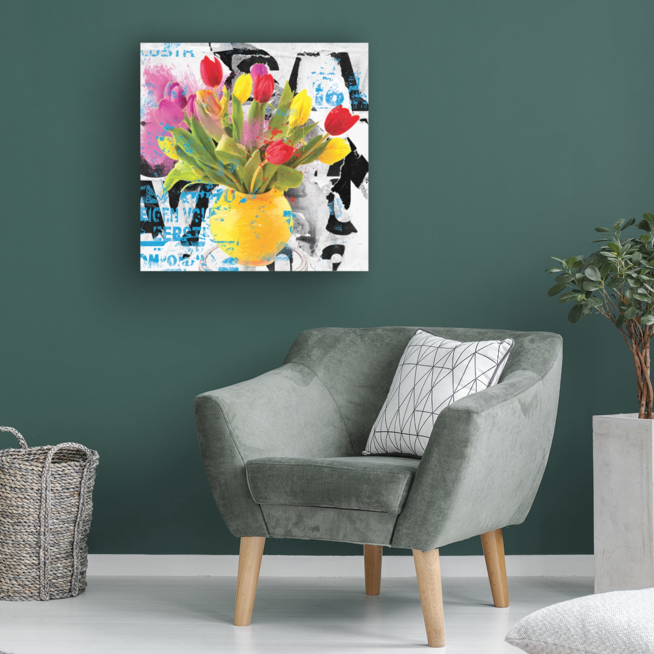 Canvas Wall Art - Porter Hastings 'Urban Bouquet 8' Wall Art for Living Room, Bedroom, or Office Décor by Trademark Fine Art - 14 x 14 Inches