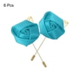 thumbnail image 3 of 6 Pcs Ramilletes de Rosa para Novio Alfileres de Ramilletes para Hombres Ceremonia de Boda Aniversario Cena Formal Fiesta Celeste, 3 of 5