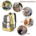 thumbnail image 5 of COEQINE Clear Backpack for School Multi-Pocket Bookbag PVC Polyester See Through Book Bag with Padded Shoulder Straps, Heavy Duty Work Bag Transparent Daypack, Dachshund Floral Yellow, 5 of 7