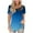 Blue, variant on Summmer Inleife Women's Round Neck Short Sleeve Gradient Printing Blouses Casual Summer Tops Tee
