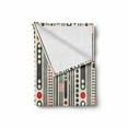 thumbnail image 2 of Modern Soft Flannel Fleece Throw Blanket, Vertical Stripes and Circles Minimal Geometrical Graphic Design, Cozy Plush for Indoor and Outdoor Use, 70" x 90", Charcoal Grey Scarlet, by Ambesonne, 2 of 6