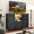 thumbnail image 6 of Eunon TV Stand with 10 Drawers, LED Lights, Power Outlets, Shelves, Side Pockets, Black, Fits TVs up to 55 Inches, 6 of 9