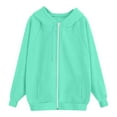 thumbnail image 5 of MESSUEN Zip Up Hoodie Women Baggy Sweatshirt for Women Long Sleeve Hoodies for Women Jacket Women Tops Dressy Casual Basic Womens Tops Summer Tank Tops Light Green S, 5 of 7
