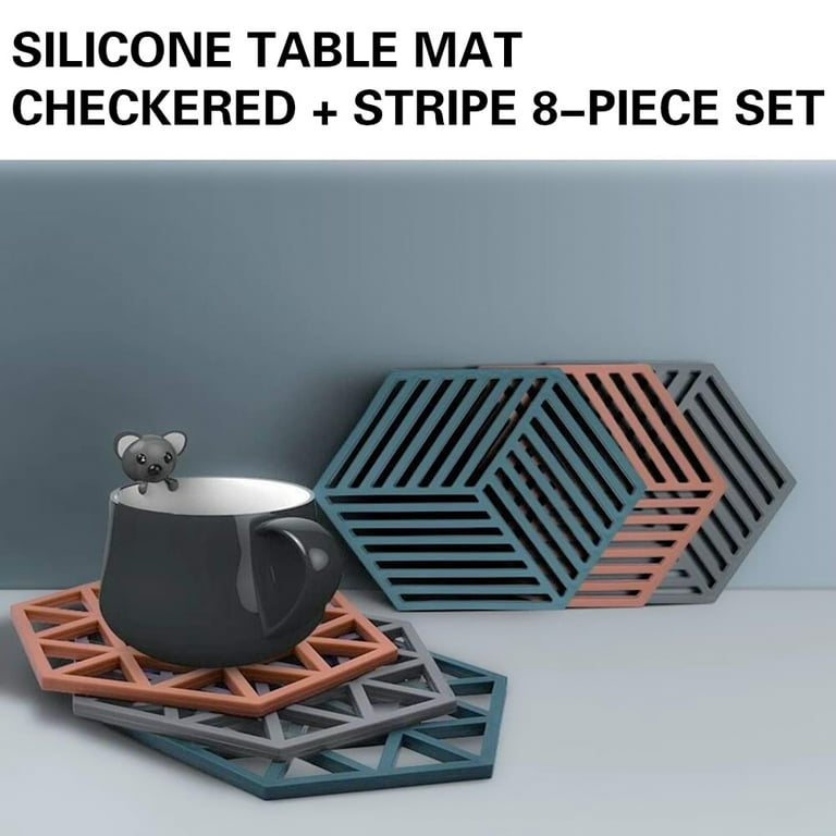 Coaster Set Of 8 - Coasters Silicone Table Protector