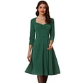 thumbnail image 1 of Vestido Vintage de Cóctel de Estilo Retro de 50s con Escote de Forma de Corazón para Mujer Verde oscuro XS, 1 of 6