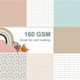 28 Boho Scrapbook Paper, 12"X12" Inch Scrapbook Paper, 90 lb/160 gsm