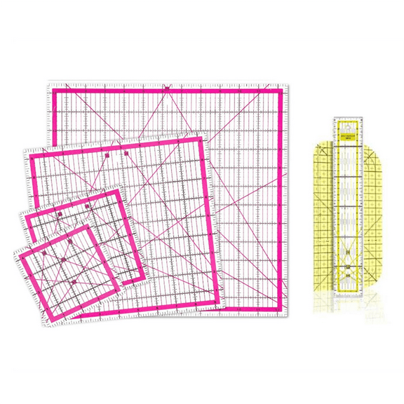 6 Pieces Acrylic Quilting Rulers Square Fabric Cutting Ruler with Clear Mark Ironing for Craft