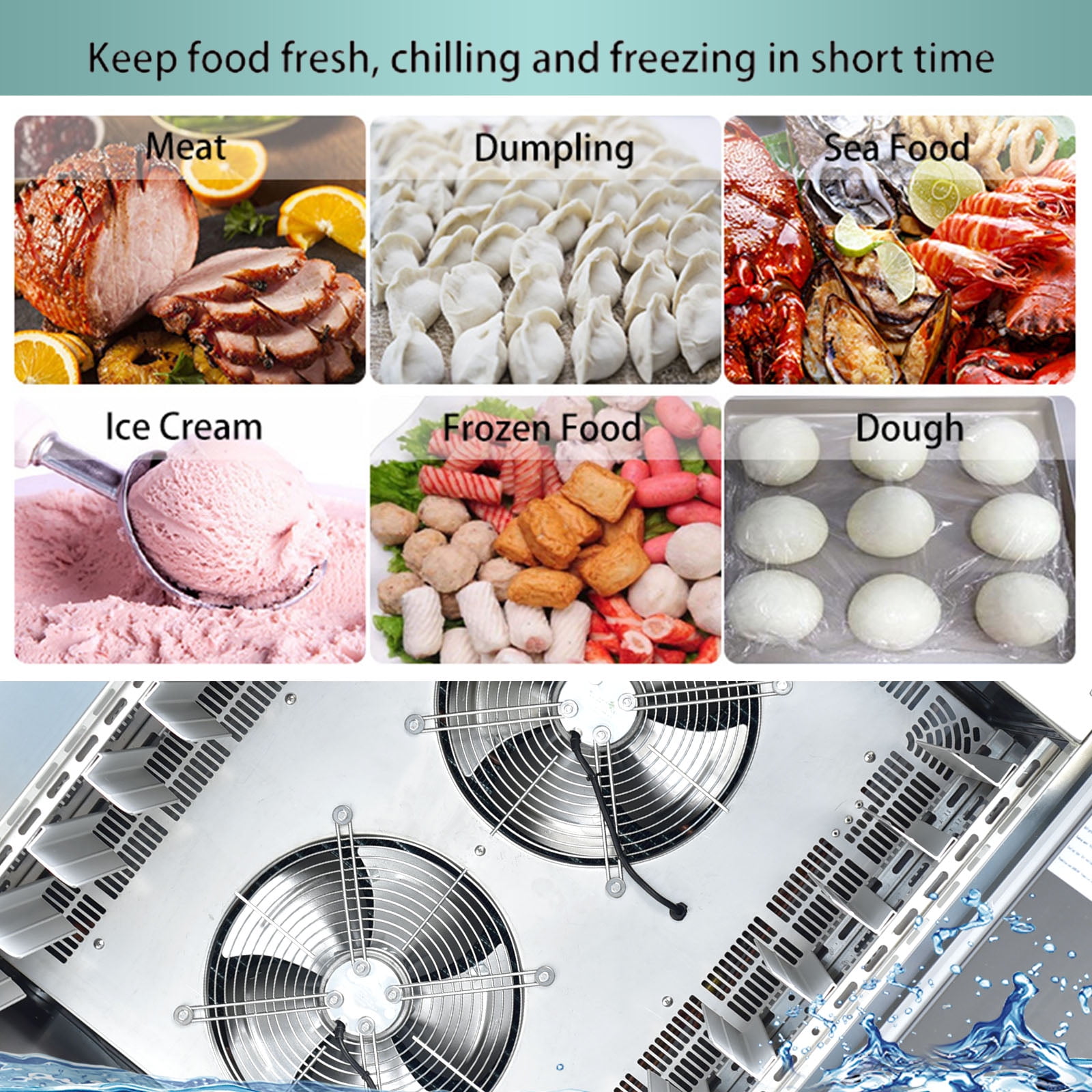 Kolice Commercial Heavy Duty 10 Trays Bakery Shock Freezing Blast Chiller & Freezer, Chest Freezer, Frozen Dough, Soup Dumplings Blast Freezer-Lowest Temperature -40°F(-40°C) (10 Trays)