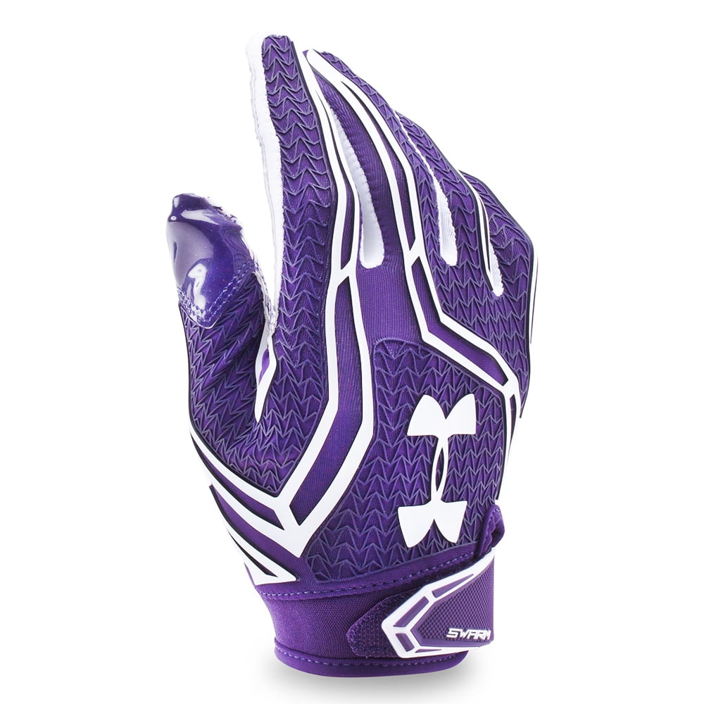 purple under armour football gloves