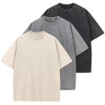 thumbnail image 1 of Camiseta GSOU SNOW de algodón de gran tamaño, casual, unisex, paquete de 3, 1 of 6