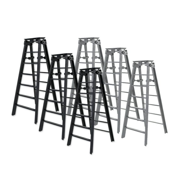 Set of 6 Ladders for WWE & AEW Wrestling Action Figures: 3 Black & 3 Gray