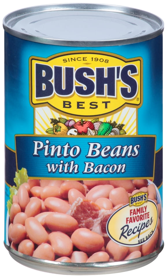 Bush's Pinto Beans with Bacon, Canned Beans, 15.5 oz