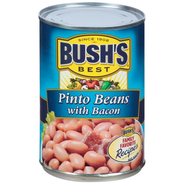 BUSH'S Pinto Beans with Bacon, 15.5 oz Canned Beans