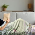 thumbnail image 3 of Umbrella Girl Soft Flannel Fleece Throw Blanket, Chinese Digital Artwork of a Woman in a Traditional Dress, Cozy Plush for Indoor and Outdoor Use, 60" x 80", Deep Sky Blue Multicolor, by Ambesonne, 3 of 5