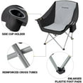 thumbnail image 3 of KingCamp Oversized Fully Padded Camping Chair for Adults, Support 330lbs Outdoor Folding Camping Sofa Chair with Pocket, Heavy Duty Folding Round Camping Chair, Black Light Grey, 3 of 11