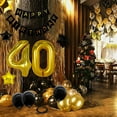 thumbnail image 7 of 40th Birthday Decorations Kit, Large Number 40 Balloons, Black and Gold Happy Birthday Banner with Latex and Star Balloons, 40 Birthday Balloons Set Party Supplies, 24 Pack, 7 of 7