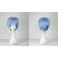 thumbnail image 6 of Unique Bargains Human Hair Wigs for Women with Wig Cap Straight Hair 13" Short Blue Wigs, 6 of 6