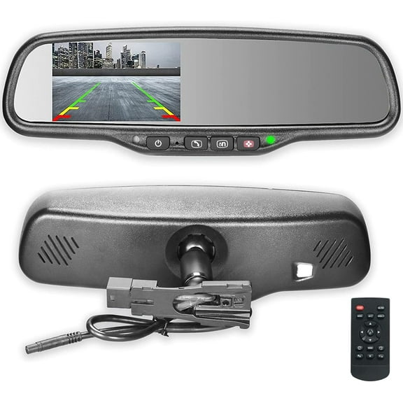 Master Tailgaters Universal OEM Rear View Mirror with 4.3" Auto-Adjusting Ultra Bright LCD, OnStar Buttons, and Compatibility for All Cars