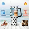 thumbnail image 4 of White & Black Dots 40oz Stainless Steel Vacuum Insulated Tumbler with Lid and Straw for Water Iced Tea Coffee Smoothie and More, 4 of 7