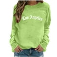 thumbnail image 2 of UTSJKR Letter Print Sweatshirts for Women Long Sleeve Crewneck Spring Fashion Loose Fit Blouses Lightweight Casual Outfits Army Green XXL, 2 of 4